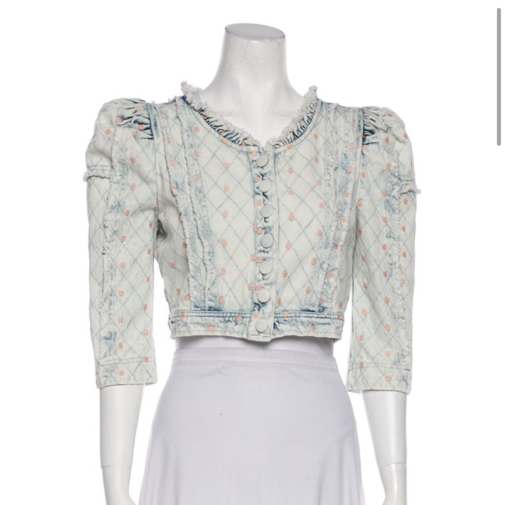Women's Blue and White Cropped Top
